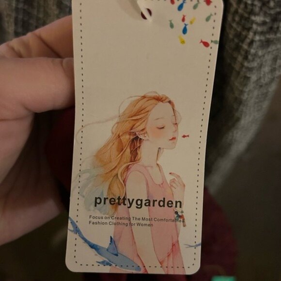 NWT Elegant Burgundy Halter Maxi Dress Tiered Semi-Sheer Perfect Evening Large - Picture 12 of 16